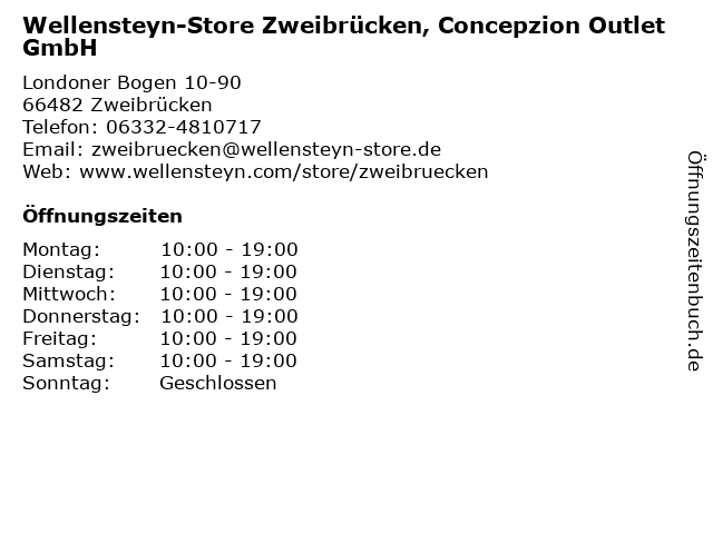 ᐅ Öffnungszeiten „Wellensteyn Store Zweibrücken, Concepzion ᐅ Öffnungszeiten „Wellensteyn Store Zweibrücken, Concepzion